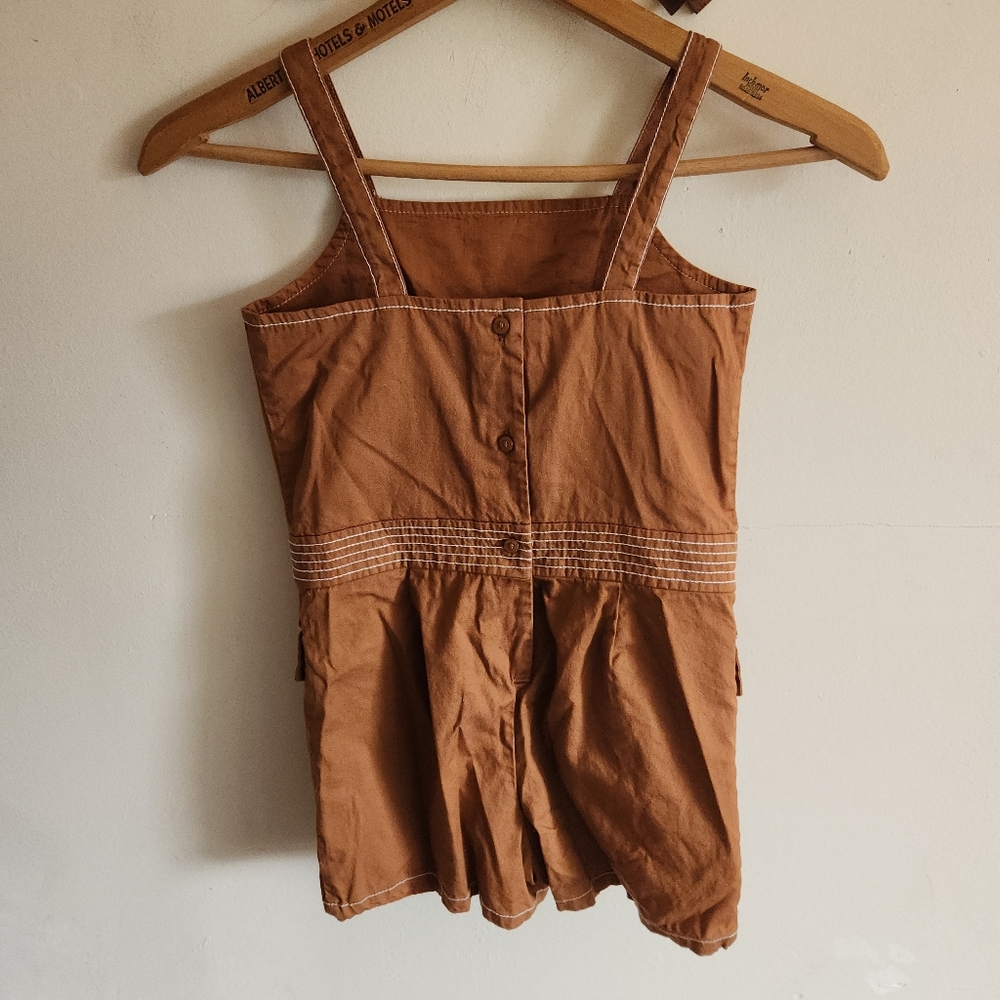 Nwot Jaine And Jack Romper Shorts Tank Brown Cotton 7 - Picture 5 of 7